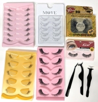 6 New Packs False Eyelashes Up to 30mm + 3 Metal Eyelash Application Tools