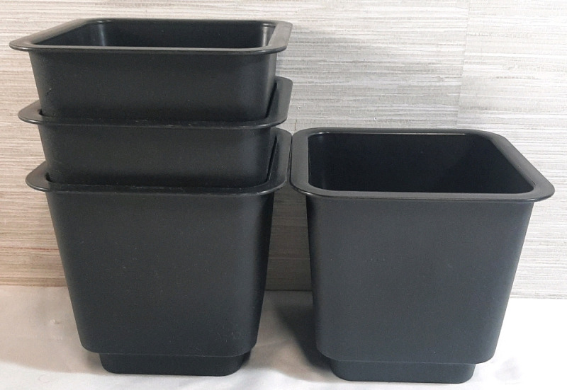 4 Plastic Plant Pots | Pots Measure 6" Tall, 6" Wide