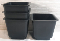 4 Plastic Plant Pots | Pots Measure 6" Tall, 6" Wide