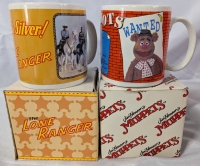 2 Vintage Pop Culture Mugs. Muppets & The Long Ranger with Boxes.