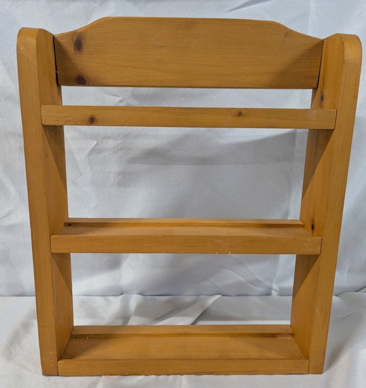 Hanging Wooden Spice Rack. 15" Tall