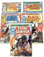 5 Vintage MARVEL Classic Comics #4,5,6,7,8 : 20,000 Leagues Under the Sea, Gulliver's Travels, Moby Dick, Black Beauty & Tom Sawyer - Bagged & Boarded (52 Pages Each. No Ads!)