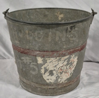 Vintage 10" Tall Galvanized Bucket with Handle