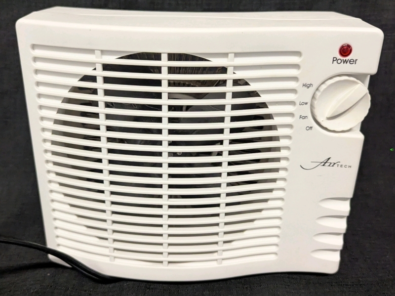 Airtech Compact Heater Fan. Tested Working. 7.5" Tall.