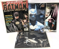 Vintage 1989 TOPPS BATMAN Official Movie Souvenir Magazine+ 3x Norman James Co Canada Oversized Trading Prints #K001, 002 & 007 (8" &times; 10")