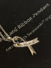 Willard Ribbon Pendant and Chain Necklace 17 inch Sparkling 4 inch Threader Earrings - 3