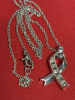 Willard Ribbon Pendant and Chain Necklace 17 inch Sparkling 4 inch Threader Earrings - 4
