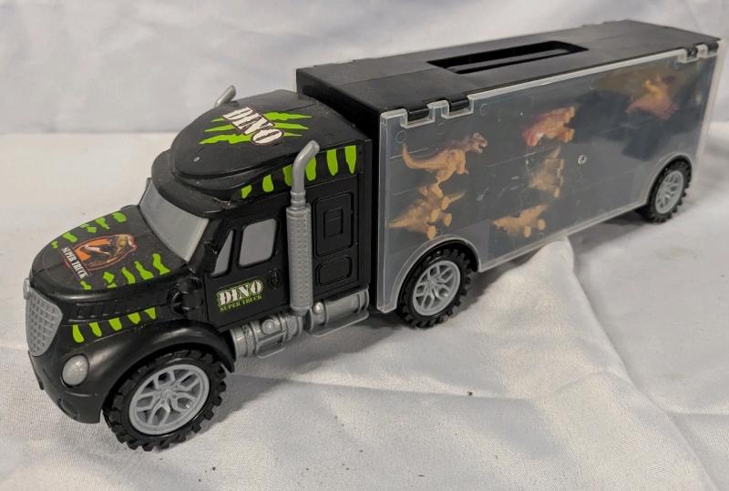 Prextex Dino Super truck with Dinosaur Figures. 16" Long.