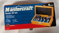 Mastercraft Router Bit Set. Some Rust Damage to R1/4-In Cove. See Photos.