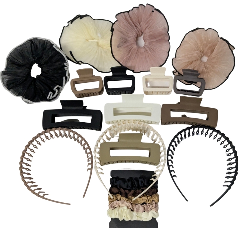 20 New Hair Ties, Scrunchies, Hair Hoop Bands, Claw Clips +