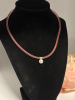 925 Sterling Silver Fresh Water Pearl Pink Jelly Chain with Sterling Finials Lobster Clasp Stamped Appropriately 15 inch Choker Style Unique - 2