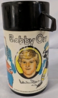 Vintage Bobby Orr Aladdin Thermal Bottle. 6.5" Tall. From the 1970's. 227ml Capacity.