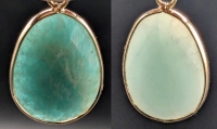 2 Lovely Possibly Aquamarine Pendants - 1" Long Each