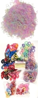 6 Kinds of New Hair Ties : 2500+ Translucent Jelly Elastics, Cloth Bow Ties, Metallic Multicolor, Hair Coils +