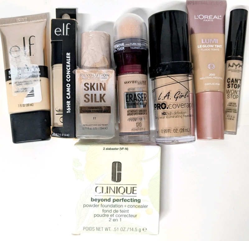 [See Desc] 8 Concealers : ELF, Revolution, Maybelline, LA Girl, L'Oreal, NYX & Clinique