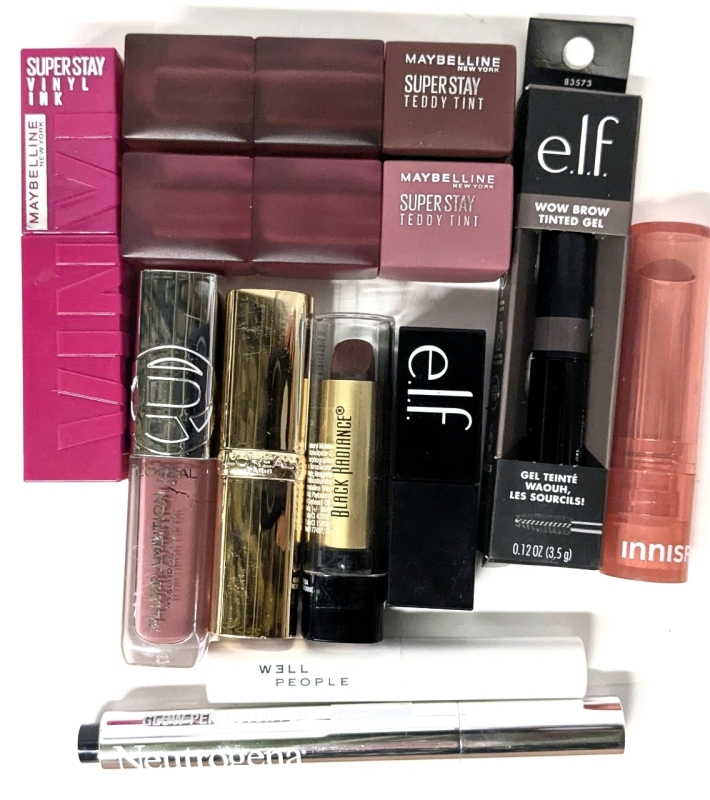 [See Desc] 11 Lipsticks, Mascaras + : Maybelline, ELF, L'Oreal, Black Romance, Innisfree, Well People, Neutrogena