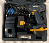 Master Craft 12v Cordless Drill, with 2 Batteries, Charger and Case. Tested working, Both Batteries Appear to Charge. Case Measures 12" Tall.