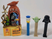Vintage Star Wars , Disney & Looney Toons PEZ Dispensers . Donald Duck , Yoda , Darth Vader & Wile E Coyote / Road Runner