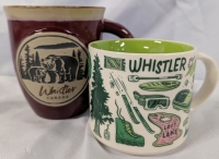 2 Whistler Canada Ceramic Mugs. Tallest Measures 5" Tall