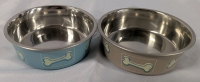 2 As Dog Bowls with Antislip Bottoms. 2" Tall