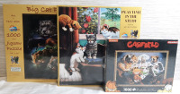 3 New Cat Themed 1000+Pc Jigsaw Puzzles | Includes Big Cat Prowess, Playtime in The Study & Garfield Puzzles