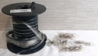 Outdoor Hose Roll & Box of Hose Clamps | 40+ Clamps, Roll Measures 6" Tall, 5&frac12;" Wide