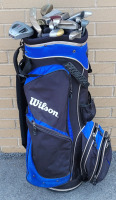 Seventeen (17) Right Handed Putters w/Wilson Golf Bag . Various Makers & Length