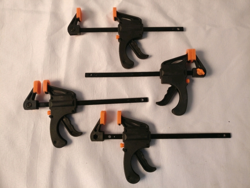 3 New F-Bar Clamps + 1 For Parts - 7.6" Long