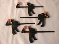 3 New F-Bar Clamps + 1 For Parts - 7.6" Long