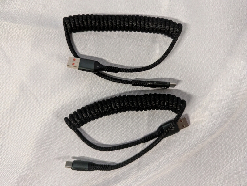 2 New Anti-Break USB to USB-C Cables. Cable neart 3 Feet when extended.
