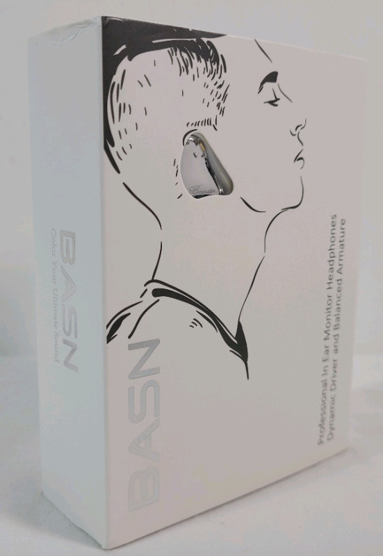 As New - BASN Bmaster Triple Drivers in Ear Monitor Headphones, Earphone with Two Detachable Cables Fit in Ear Suitable for Audio Engineer, Musician