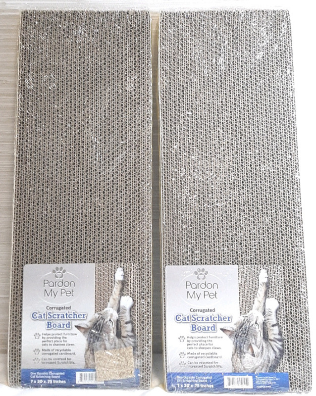 2 New "Pardon My Pet" Corrugated Cat Scratcher Boards