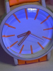 New Bold Large Orange Round Quartz Wrist Watch Silicone Band Illuminated Stick Numbers - 4