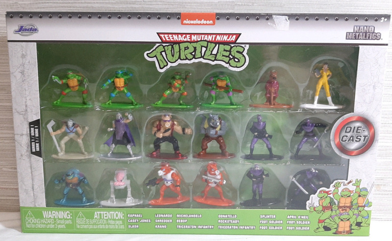 New in Box Jada Teenage Mutant Ninja Turtles Die-Cast Nano Metalfigs | Contains 18 Figures, Figures Measure Roughly 2" Tall