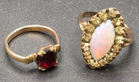 2 Vintage Gold Filled Rings with Stones