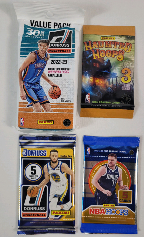 2023 - 2024 Panini NBA Basketball Trading Card Wax Packs , Sealed . Four (4) Wax Sealed Packs