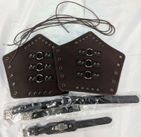 New leather Like Arm Band, Bracelet & Collar with Leash. Bracelet Strap 10" Long.