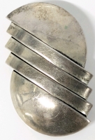 Vintage Sterling Silver 925 Modernist Chunky Brooch - 1 25" &times; 1.8"