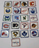 Vintage 1980s Klaxon NHL Hockey Team Logo Fridge Magnets - Complete Set of 21 . Each measures 1 ⅝"&times;1.5"