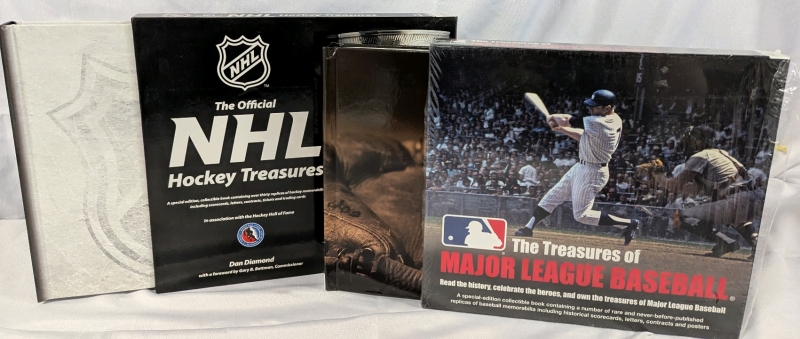 2 Sports Collectible Books. NHL & MLB. Both With Dust Covers. NHL Measures 11" Tall with Dust Cover.