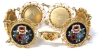 Stunning Vintage Italian Filigree Florentine Floral Micro Mosaic Bracelet with Box Clasp - 1.15" Wide &times; 7" Long - 2