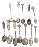12 Vintage Souvenir Spoons : 925 Sterling, Alpaca