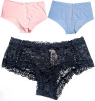 3 New Pairs Size XL Women's VICTORIA'S SECRET Panties : Lace Up Lace Cheeky, No Show Cotton Cheeky & No Show Shine Trim