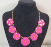 Kate Spade New York High-Polished Pink Floral Necklace . Measures 20" long