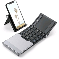 New - iClever Foldable Bluetooth Keyboard with Touchpad, BK08 Folding Wireless Portable Keyboard for Travel, Mini Compact Keyboard for iPad iPhone Tablet Laptop PC Android Windows iOS,