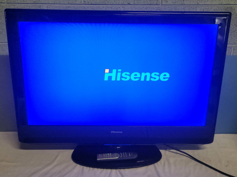 40" Hisense LED Television w/Remote , Model # LCD40V57CA . Tested Powers Up , Not All Inputs Checked