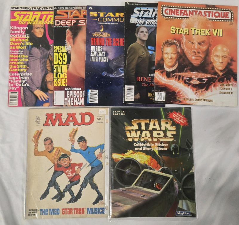 7 | 1976- 1997 (Assorted Paperback Star Trek, Star Wars & Sci-Fi Themed Magizines | Includes Star Trek, Starwars & MAD
