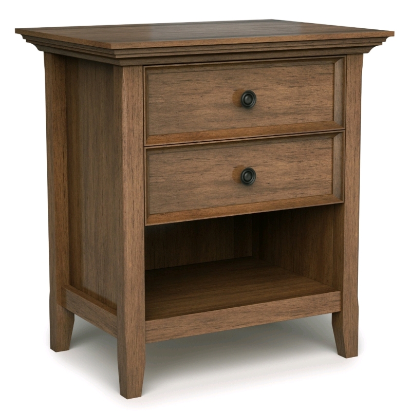 As New As is SimpliHome Amherst Bedside Table. Rustic Natural Ages Brown Colour. Retails for $189