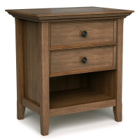 As New As is SimpliHome Amherst Bedside Table. Rustic Natural Ages Brown Colour. Retails for $189