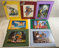 7 Vintage to Newer 11&rdquo; x 14&rdquo; Disney and Looney Tunes Lithographs